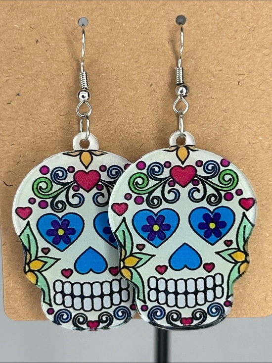 Fashion Jewelry Jewelry - Sugar Skull Drop Earrings Multicolor Fashion Jewelry